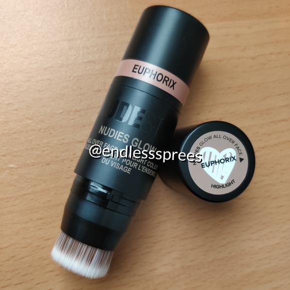Nudestix Nudies Glow Cream Highlighter Stick with Brush in Euphorix - Picture 4 of 4